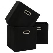 Набор складных коробок для хранения Home One 30х30х30 см, 3 шт, черный (385557)
