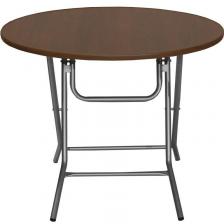 Стол обеденный круглый Ривьера складной (800x800x750 мм) ночче эко/металлик