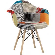 Стул-кресло для столовых Dsw разноцветный (ткань, массив дерева/металл)