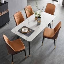 Комплект обеденной мебели Стол 1.4 м и 6 стульев Xiaomi Lin's Wood Light Luxury Table and Four Chairs White&Black (JI1R-A+LS073S4-A) – фото 2