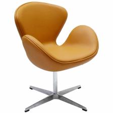 BRADEX Home Дизайнерское кресло SWAN CHAIR оранжевый, прессованная кожа