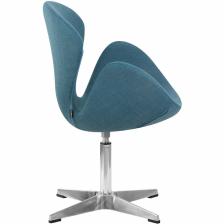 Дизайнерское кресло DOBRIN SWAN LMO-69A синяя ткань, алюминиевое основание – фото 3