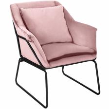 BRADEX Home Дизайнерское кресло ALEX пудровый велюр с оттоманкой – фото 1