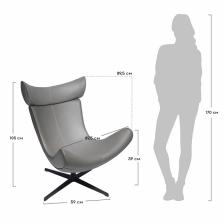 BRADEX Home Дизайнерское кресло IMOLA золотисто-бежевый, прессованная кожа – фото 4
