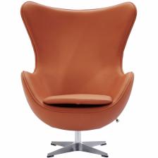 BRADEX Home Дизайнерское кресло EGG CHAIR оранжевый, прессованная кожа – фото 1