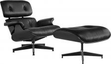 Кресло для отдыха Eames Style Lounge Chair & Ottoman Total Black Limited Edition