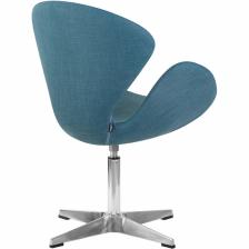 Дизайнерское кресло DOBRIN SWAN LMO-69A синяя ткань, алюминиевое основание – фото 4
