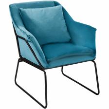 BRADEX Home Дизайнерское кресло ALEX бирюзовый велюр с оттоманкой – фото 1