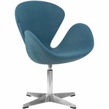 Дизайнерское кресло DOBRIN SWAN LMO-69A синяя ткань, алюминиевое основание – фото 2