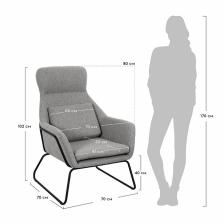 BRADEX Home Дизайнерское кресло ARCHIE синий вельвет – фото 3