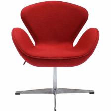 BRADEX Home Дизайнерское кресло SWAN CHAIR красный, кашемир – фото 1