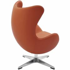 BRADEX Home Дизайнерское кресло EGG CHAIR оранжевый, прессованная кожа – фото 3