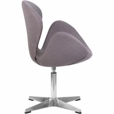 Дизайнерское кресло DOBRIN SWAN LMO-69A серая ткань, алюминиевое основание – фото 3