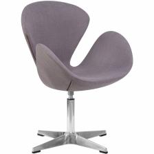 Дизайнерское кресло DOBRIN SWAN LMO-69A серая ткань, алюминиевое основание – фото 2