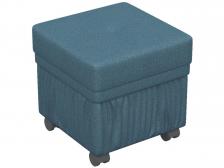 Банкетка BeautyStyle 5 с ящиком на колесах, ткань голубая – фото 1