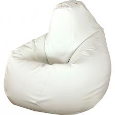 Кресло-мешок ПАЗИТИФЧИК Груша: БМЭ3, экокожа, 130х85 см, белый