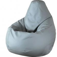 Кресло-мешок ПАЗИТИФЧИК Груша: БМЭ1, экокожа, 90х80 см, серый