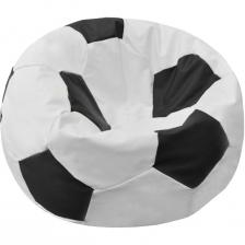 Кресло-мешок ПАЗИТИФЧИК Мяч: БМЭ7, экокожа, 90х90 см, белый/черный