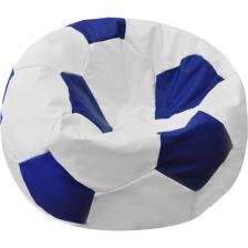 Кресло-мешок ПАЗИТИФЧИК Мяч: БМЭ7, экокожа, 90х90 см, белый/синий