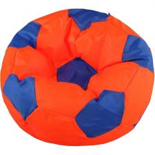 Кресло-мешок ПАЗИТИФЧИК Мяч: БМЭ8, экокожа, 110х100 см, оранжевый/синий