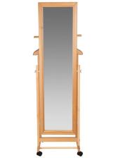 Вешалка костюмная с зеркалом на колесах "В 24Н", светло-коричневый – фото 1