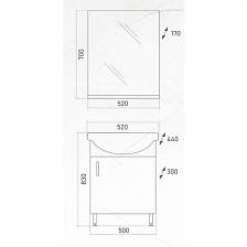 Комплект мебели для ванной GROSSMAN ECO LINE 105206 50 БЕЛЫЙ/ДУБ САНОМА – фото 4