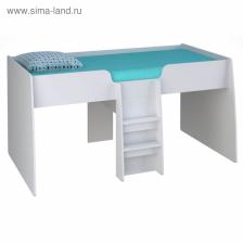 Кроватка - чердак детская Polini kids Simple 4100, с выдвижными элементами, 1952x1102x1140 мм, цвет белый