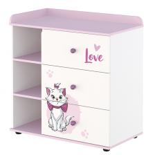 Комод Polini kids Disney baby 5090 "Кошка Мари", с 3 ящиками, белый-розовый