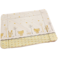 Накладка на комод Глобэкс Люкс с рисунком 820х720 мм 4206/1 (белый/бежево-желтый, зайки/мишки)