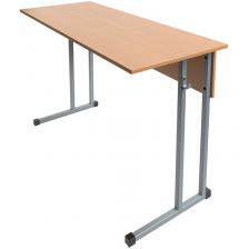 Стол ученический двухместный (бук/серый, рост 6, комплект из 5 штук)
