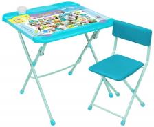 Комплект Nika стол + стул Нашидетки (КНД4-3) Пушистая азбука 60x52 см голубой