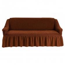 Чехол на диван универсальный на резинке, Шоколад