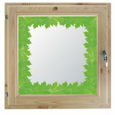 Окно 50х60 см, "Кленовые листья", однокамерный стеклопакет, уплотнитель, хвоя