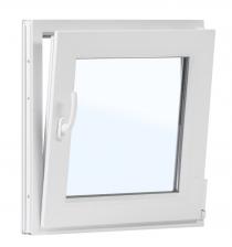 Окно ПВХ 600х600 мм, 1-камерный стеклопакет, поворотно-откидное, правая створка
