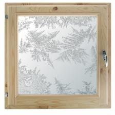 Окно 50х60 см, "Морозные узоры", однокамерный стеклопакет, уплотнитель, хвоя