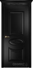 Межкомнатная дверь Оникс Эллипс с декором Цвет: Эмаль черная МДФ, Тип: Глухая