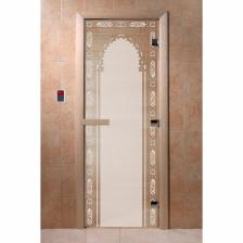 Дверь «Восточная арка», размер коробки 190 x 70 см, правая, цвет сатин
