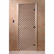 Дверь для бани стеклянная «Мираж», размер коробки 190 x 70 см, 8 мм, бронза
