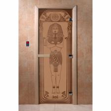 Дверь «Египет», размер коробки 200 x 80 см, левая, цвет матовая бронза