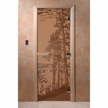 Дверь «Рассвет», размер коробки 200 x 80 см, левая, цвет матовая бронза