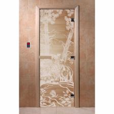 Дверь «Мишки», размер коробки 190 x 70 см, правая, цвет прозрачный