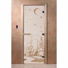 Дверь «Зима», размер коробки 200 x 80 см, правая, цвет сатин