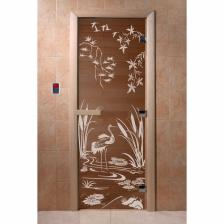 Дверь «Камышевый рай», размер коробки 190 x 70 см, правая, цвет бронза