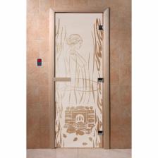 Дверь стеклянная «Волшебный пар», размер коробки 190 x 70 см, 8 мм, сатин, левая
