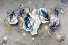 Фотообои Z-349 Divino Синие розы на бетонной стене 400х270 см 46794-05