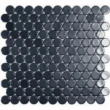 Стеклянная мозаика Vidrepur Circle № 6005 BR Чёрный 30,6х31,4 см
