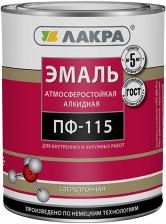 Эмаль атмосферостойкая алкидная сверхпрочная Лакра ПФ 115 2.8 кг ярко зеленая глянцевая