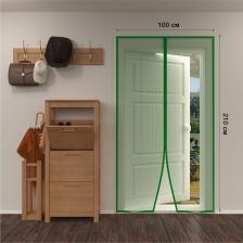 Дверная антимоскитная сетка 210х100см, с магнитами по всей длине, зеленая REXANT, цена за 1 шт