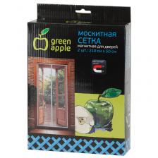 Москитная сетка на дверь GREEN APPLE 210см x 50см 2шт (магнитный замок, 12шт липучка крепежна) GBN007