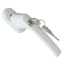 Ручка оконная белая с ключом и кнопкой ANTEY